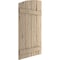 Ekena Millwork Hand Hewn 4 Board Joined Board-n-Batten w/Elliptical Top Faux Wood Shutters, 22W x 76H, PR SHUBJL22X76HHPR - alternate 11